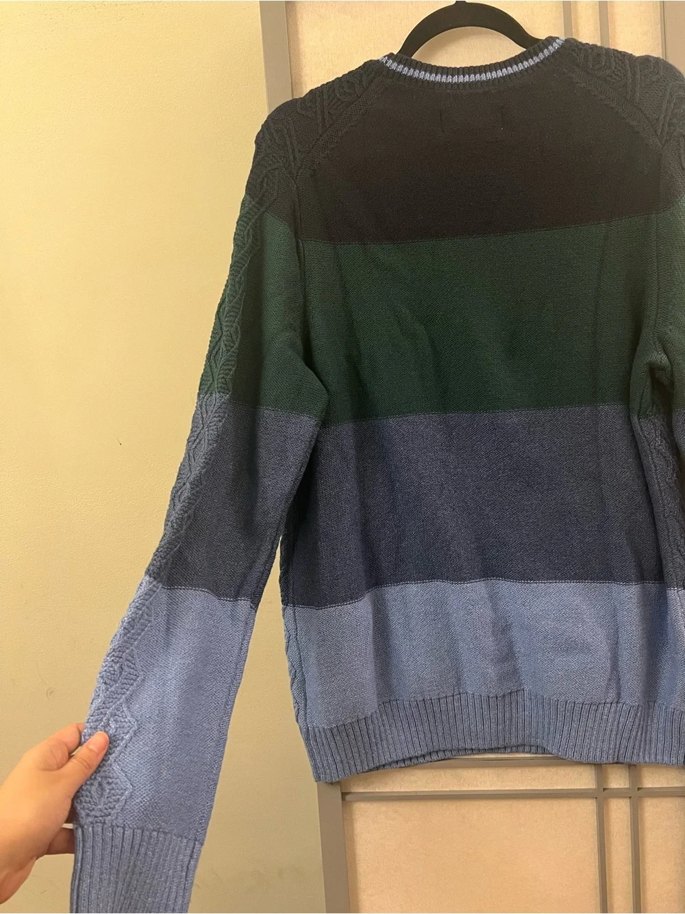NWT Joseph Abboud Cable Knit Sweater Men's Medium Blue Long Sleeve Cotton Blend